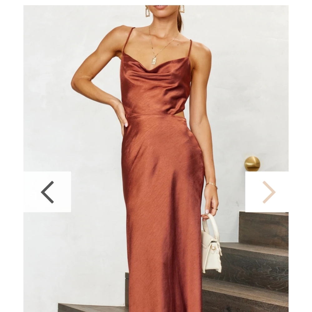 Billy J Satin Midi Dress